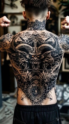 Incredible Dark Back Tattoo Designs
