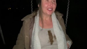 Talked into flashing pussy as and tits on the park