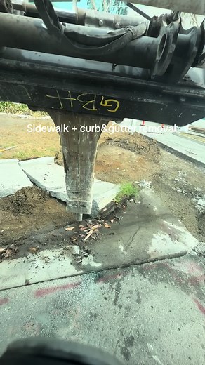 Sidewalk Crub&Gutter removal from today @Mob Armor phone mount helping me get the shots #bluecollar#heavyequipment #operator #construction #skidsteer