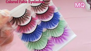 Purple Lashes Colorful Eyelashes Halloween Easter Faux Mink Eyelashes Colored False Eye Lashes Long Dramatic Party Fake Eyelashes Makeup Tools Costume Eye Lashes Extensions(MQ305-Purple)