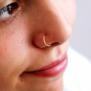 Gold Nose Ring Hoop, Sterling Silver Nose Ring, Gold Nose Hoop, Rose Gold Nose Ring 22g, 6mm Nose Ring 18, 20, 22 Gauge22,20,18 - Etsy Canada