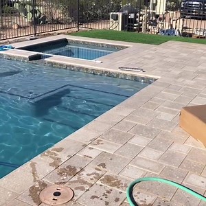 We are swim ready on the Corona de Tucson pool and spa. #artisticpavers #pentair #bobe #noble #truelineturf | Omni Pool Builders & Design