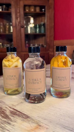 Homemade extract! Only TWO ingredients! #vanillaextractrecipe #vanillaextract #lemonextract #orangeextract #homemade #holidaygift #diy #fyp #holidayvibes #homestead #poynterfamilyfarms #easy #extract #homemadegift #averylabelprinting