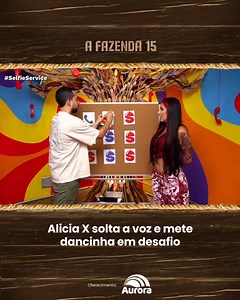 44K views · 526 reactions | No programa Selfie Service desta sexta-feira (1º), a Alicia X, que trilhou um caminho de grandes alianças e rivalidades dentro da sede, brincou de “qual é a música?”, soltou a voz e meteu dancinha. Alô, galera do paiol!!!!!!! Confira como foi a cantoria! Oferecimento: @auroraalimentos | A Fazenda | Facebook