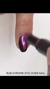 Get your chrome on, with Gelish Chromestix in Fuschia Mirror! An all in one pen application. The pigment is in the lid, apply the lid to reload the applicator. #makethemgelish #gelishprofessional #gelishau #nailsaustralia | Nails By Amor