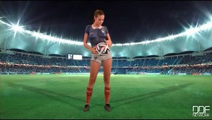 Body Paint Soccer Uniform On Lia Taylor