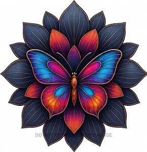 Neon Butterfly Mandala SVG, Floral Heart Design (digital Download) - Etsy