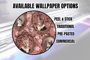 Funny Cat Wallpaper: Funky Wall Mural for Bathroom (removable, Traditional Options) - Etsy