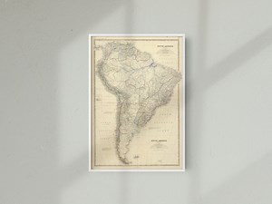 Vintage South America Map Print: Historical Latin America Poster - Etsy