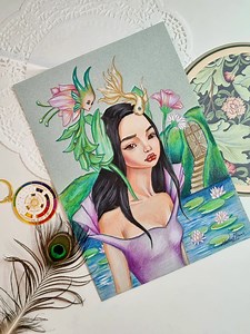 Original Coloured Pencils and Gouache Painting - Lowbrow Art - Fantasy Art.. Illustration. - Etsy