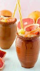 It’s grapefruit season!! Cantaritos locos, also known as jarritos, is a refreshing drink that is bound to become your favorite. Omit the tequila for a delicious mocktail!! Click on the link in my profile for the recipe or send me a DM #cantaritoslocos #grapefruitseason #mocktail | Dora's Table Vegan Mexican Recipes