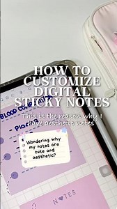 AESTHETIC DIGITAL STICKY NOTES 💖#digitalnotes #digitalnotetaking #notetaking #studyhacks #studytips