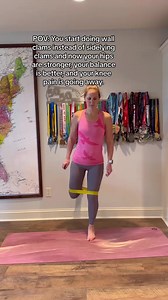 Try these wall clamshells to increase hip strength! #kneepainrelief #kneepain #Kneepaintreatment #hipstrengthening | Dr. Stephanie Ridgway