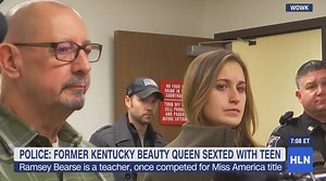 A former Miss Kentucky has been arrested for allegedly sending nude photos to an underage student. https://trib.al/llky8ip | Morning Express with Robin Meade