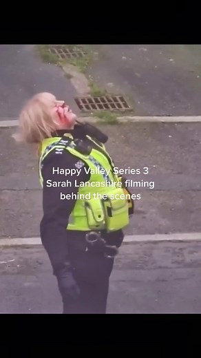 Sarah Lancashire as Catherine Cawood filming the street fight scene in Happy Valley Series 3! A year ago this weekend, 11th February 2022 Legend behaviour #happyvalley #sarahlancashire #catherinecawood #sallywainwright #behindthescenes #bts #filming #tvclips #bbc #police #sergeant #yorkshire #westyorkshire #northern #range #tommyleeroyce #jamesnorton #siobhanfinneran #cononeill #rhysconnah #ryancawood #badass #jakebugg #troubletown #halifax #todmorden #ellend #hebdenbridge #leeds