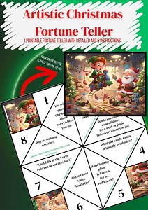 Christmas Cootie Catcher Printable | Single Sheet Fun for Kids & Family | Santa , Elves and Toys Fortune Teller - Etsy Canada