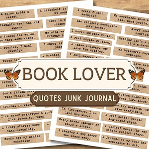 Book Lover Quotes: Junk Journal Ephemera (digital Download) - Etsy