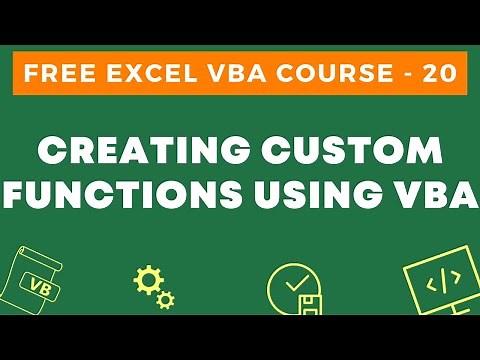 Free Excel VBA Course #20 - Creating Custom Functions in Excel Using VBA