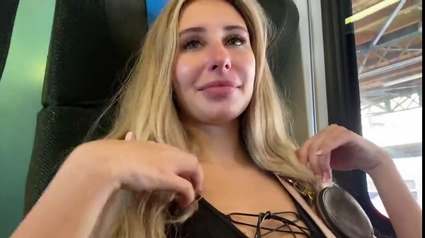 PUBLIC RISKY SEX SHOWING PUSSY IN THE TRAIN AND FINALLY CREAMPIE IN SMALL PUSSY