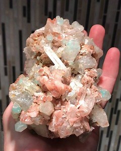 💎 Wow!! Lots of Bright Blue #Ajoite and Rich #Hematite Phantoms in this Large #Quartz Cluster with Multiple Doubly Terminated Crystals!! This piece weighs in at 770g and measures 4 5/8" inches long by 3 1/4" inches wide and is from Messina Mine, Limpopo Province, South Africa. SALE! $795 delivered in the US! 😍💎🔥 | Shawn's Fine Minerals
