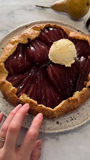 Delicious Mulled Wine Poached Pear Galette Recipe