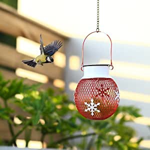 Wild Bird Feeder - Metal Mesh Squirrel-Proof Bird Feeders for Outside (Snowflakes)