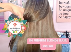 Hair Rebond and Ash Basic Highlight in Medium Blonde Hair Color with...