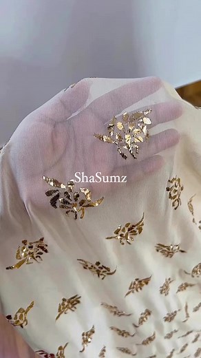 The sheer luxurious elegance of hand embroidered Mukaish work. Can be dyed in any colour. #ShaSumz | Chikankari Formals by ShaSumz