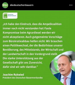 „Ich habe den Eindruck, dass die Ampelkoalition immer noch nicht verstanden hat: Faule Kompromisse beim Agrardiesel werden wir nicht akzeptieren. Auch gutgemeinte Vorschläge zum Bürokratieabbau helfen nicht. Wir brauchen einen Politikwechsel, der die Bedürfnisse unserer Bevölkerung, des Mittelstands, der Wirtschaft und der Landwirtschaft in den Vordergrund stellt. Die starke Unterstützung aus der Gesellschaft gibt uns Zuversicht, dafür sind wir sehr dankbar." | FridaysforHubraum-Official