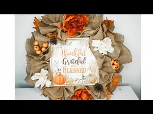 DIY: Ruffle Fall Burlap Floral Wreath || Quick and Easy