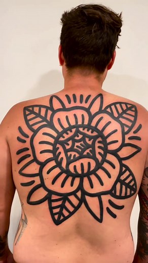 Bold Flower Back Tattoo Process