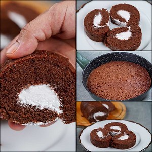 10 MIN. CHOCOLATE SWISS ROLL IN FRY PAN | WITHOUT OVEN | EASY SWISS ROLL CAKE RECIPE | N'Oven | N'Oven - Cake & Cookies