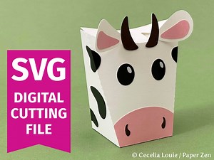 Cow Gift Box - SVG Cricut - Gift Card Holder, Party Favor - DIGITAL DOWNLOAD - Etsy