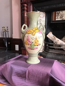 Vintage Vase - Green Vase - Vintage Green Vase - Tall Vase - Vintage Tall Green Vase - Asian Vase With Two Handles - Etsy Canada