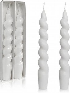 Unscented Spiral Candle Handmade White Short Candlesticks 7.5Inch Smokeless Taper Candles Long Lasting Burn Candle Sticks Small Twisted Candlestick for Home Decoration Gifts