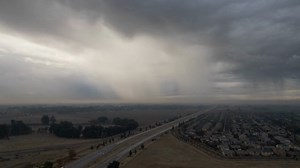 1.1K views | The SkyFOX26 Drone captured the rain moving into the Clovis area this morning. ☂️ Upload your weather photos and videos to our Chime In page: https://kmph.com/chimein | FOX26 | Facebook