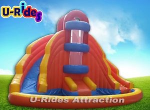 [Hot Item] Commercial Grade Inflatable Slide Inflatable Dry and Wet Slide Water Slide With Pool For Water Park