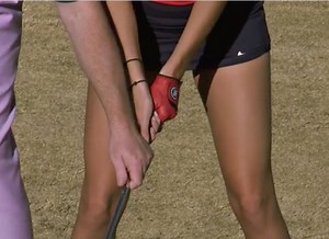 Elise Lobb and Jimmy Hanlin Golf Demonstrating How to Hit a Ball Above Your Feet. #golflogix #tipoftheday. Like our page and download the app for more videos like this ----> Download for Android http://bit.ly/2sDKmSd Download for iPhone http://apple.co/2tn9NVd | GolfLogix