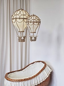 Handmade Hot Air Balloon Lamp Set: Linen Nursery Decor - Etsy