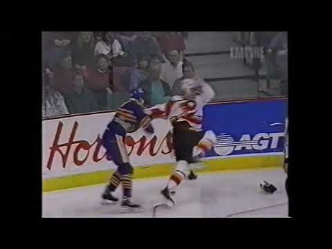 Matt Barnaby vs Gary Roberts, Greatest Hockey Fights, Buffalo Sabres vs Calgary Flames