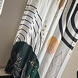 Black Sage Green Gray Stripe Geometric Shower Curtain Waterproof Striped Plaid Shower Curtain for Bathroom,Bathtub,Shower, Grey Sage Green Black Checkered Shower Curtain Set with Hooks 72x72 Inch