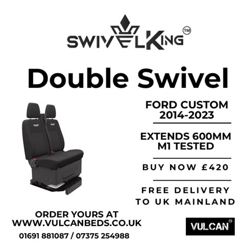 FORD TRANSIT CUSTOM SWIVEL BASE ONLY 2014-2023 M1 tested swivel base with a 600mm extension, designed specifically for your Ford transit custom 2014-2023 Click on the link below for more info and purchases ⬇️⬇️ https://vulcanbeds.co.uk/product/ford-custom-double-swivel-seat-2014-current/ #swivelking #website #Oswestry #contactus #VulcanBeds #MadeInBritain #campervan #CamperVanLife #VanLife #CamperConversion #Brand #Message #Products #fordtransitcamper #fordtransitcustom | Vulcan Beds