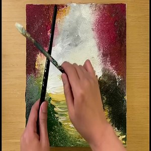 Sponge Painting Technique for Beginners / Acrylic Painting | HNK ART
