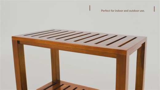 Watch Teak Shower Bench - with Shelf, 24 Inch, Wooden Seat Stool. on Amazon Live