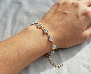 Aquamarin Gold Vermeil Armband | Wire Wrap Schmuck - Etsy.de