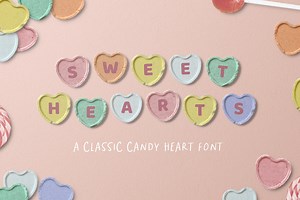Sweet Hearts Candy Font, a Font by Khara Plicanic