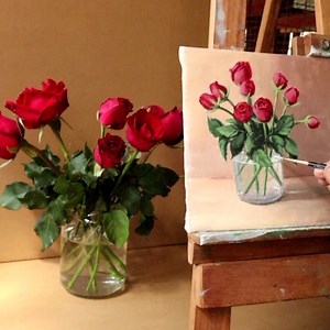 5.1K views · 1.1K reactions | Acrylic Painting Roses (Time-lapse) | Zaw Art | Facebook