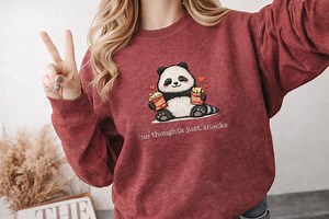 Panda Embroidered Sweatshirt, Cozy Unisex Crewneck - Etsy Australia