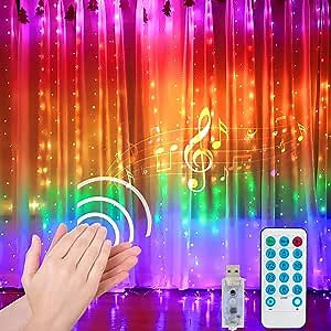 300 LED Curtain Lights, Curtain String Lights for Bedroom Window Wedding Date Proposal Party Decorations Indoor Outdoor