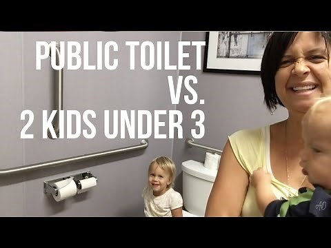 How to Take 2 Kids Under 3 to the Public Toilet in JUST 2 MINUTES!